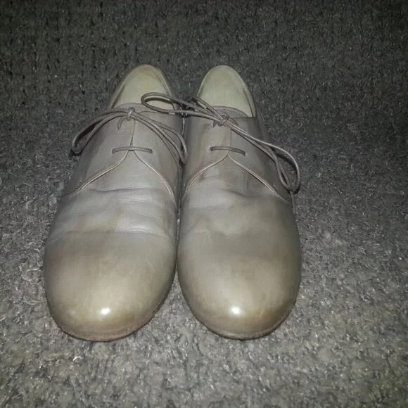 PANTANETTI-Lace Up Loafers-Taupe/Tan W/Metallic Detail-Size 35-Excellent - Picture 3 of 7